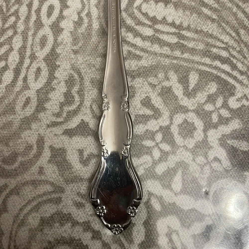 Retroneu stainless steel dinner‎ Fork 18-8 Korea flower pattern